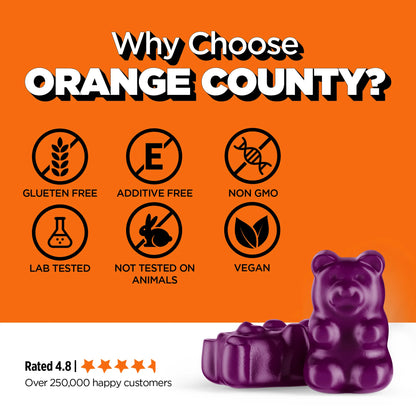 Orange County CBD - Lion's Mane Cognitive Boost Gummies - Mixed Berry Flavour - 30 Servings.