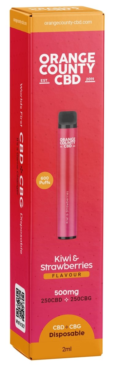 Orange County CBD - 2ml Disposable CBD Vape Pen - Kiwi & Strawberries - 500mg - CBD/CBG - Mowbray CBD